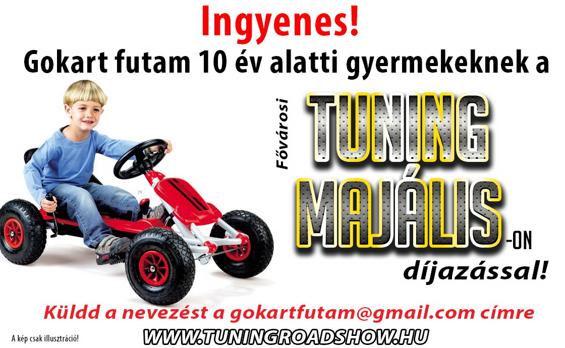 Gyerekgokart futam a Tuning Majálison